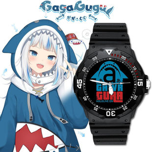 2024hololive周边鲨鱼女孩百鬼绫目白上吹雪防水学生运动休闲石英