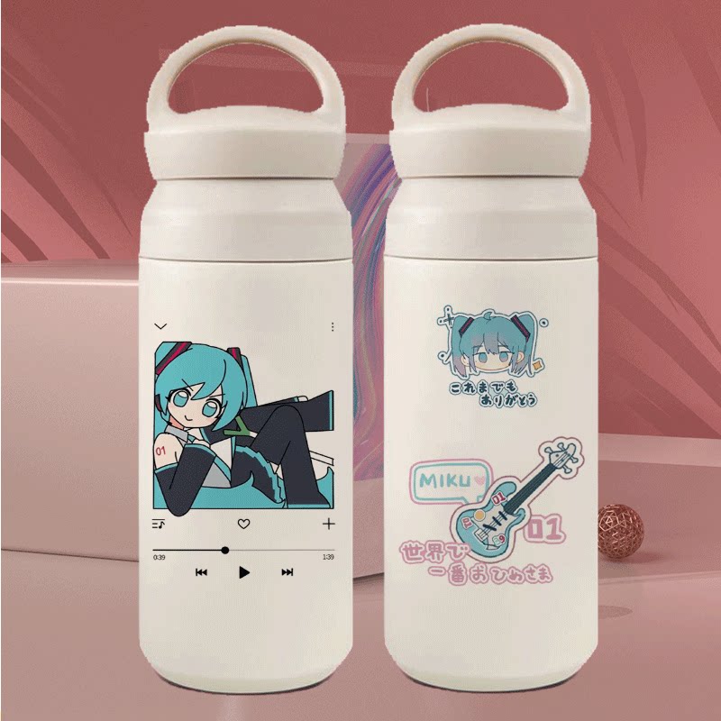 2024新品初音未来保温杯高颜值真空新款网红小众学生食品级茶水分
