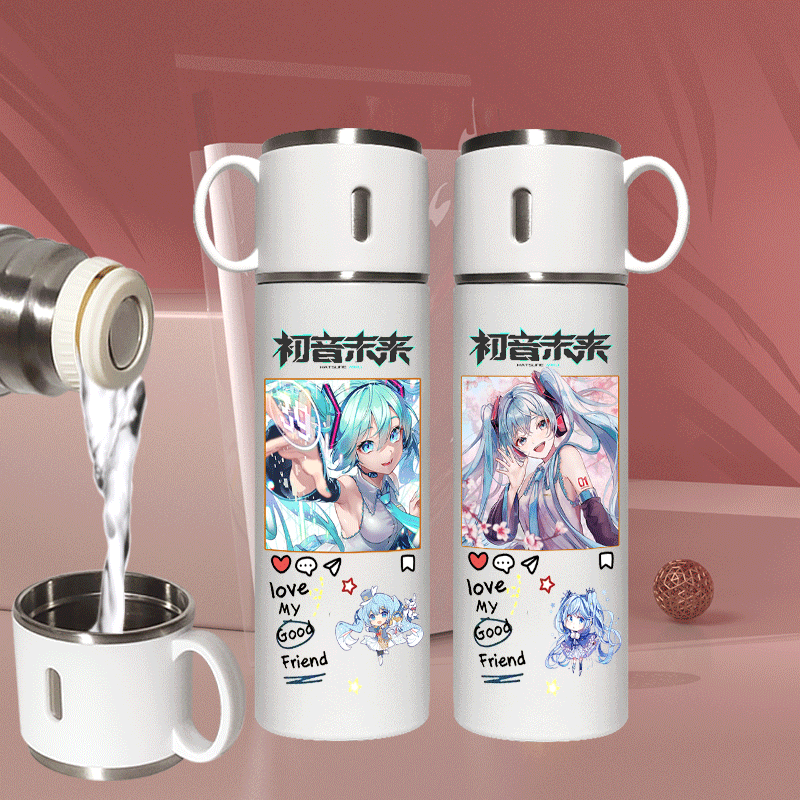 2024新品初音未来miku保温杯动漫主题樱初音二次元学生高颜值手提
