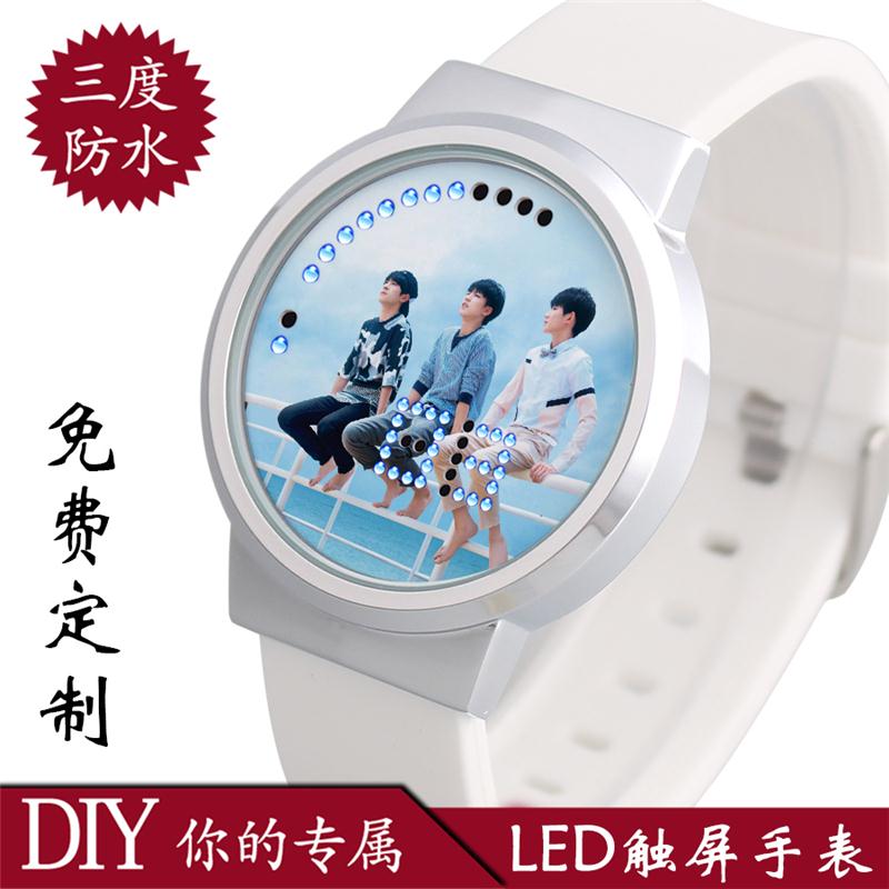 2024包邮TFBOYS手表王源王俊凯易烊千玺同款LED触屏防水手表生日