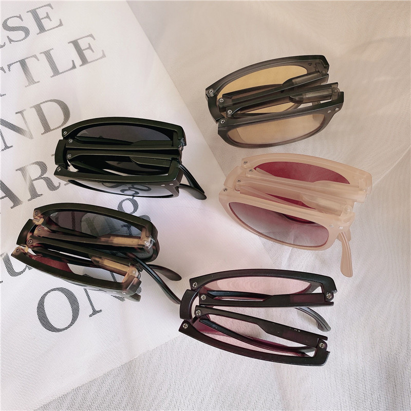Foldable tea-colored sunglasses, the same style for women's focus, UV protection, Instagram popular polarized sunglasses, slimming glasses thumbnail 7
