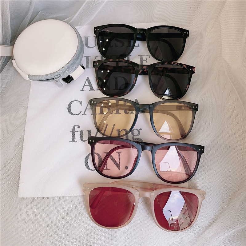 Foldable tea-colored sunglasses, the same style for women's focus, UV protection, Instagram popular polarized sunglasses, slimming glasses thumbnail 8