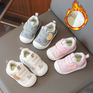 宝宝学步鞋女加绒保暖秋冬款女童二棉鞋1到3岁软底可爱儿童板鞋男