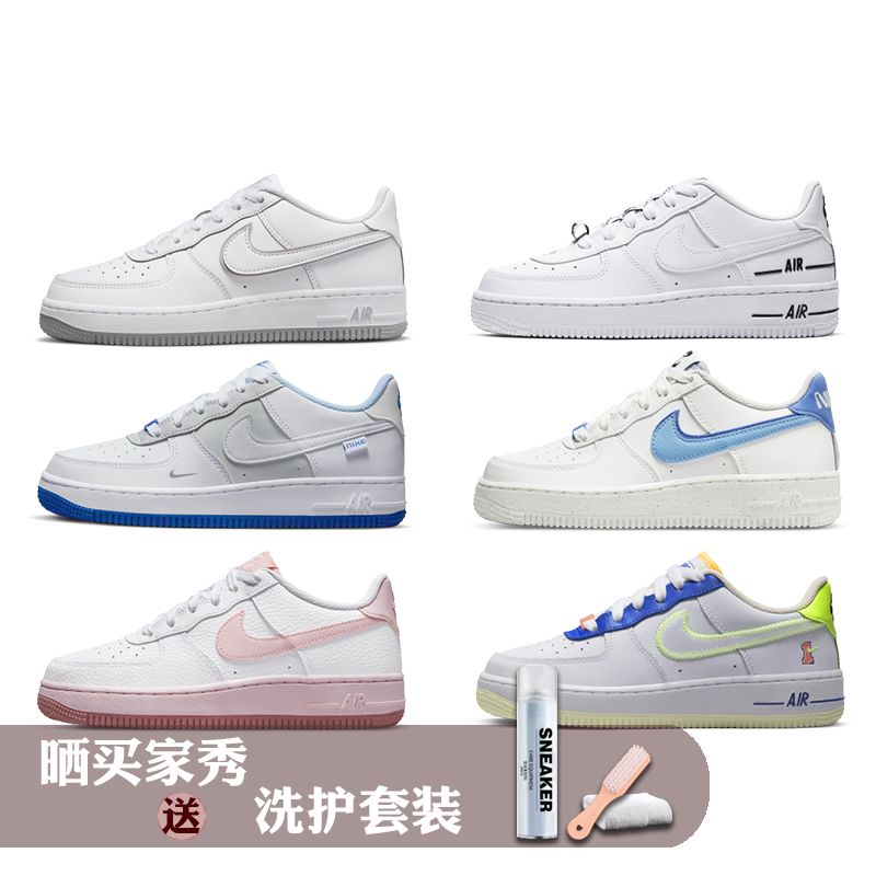 Nike Air Force 1 Low GS 黑白防滑耐磨轻便低帮板鞋