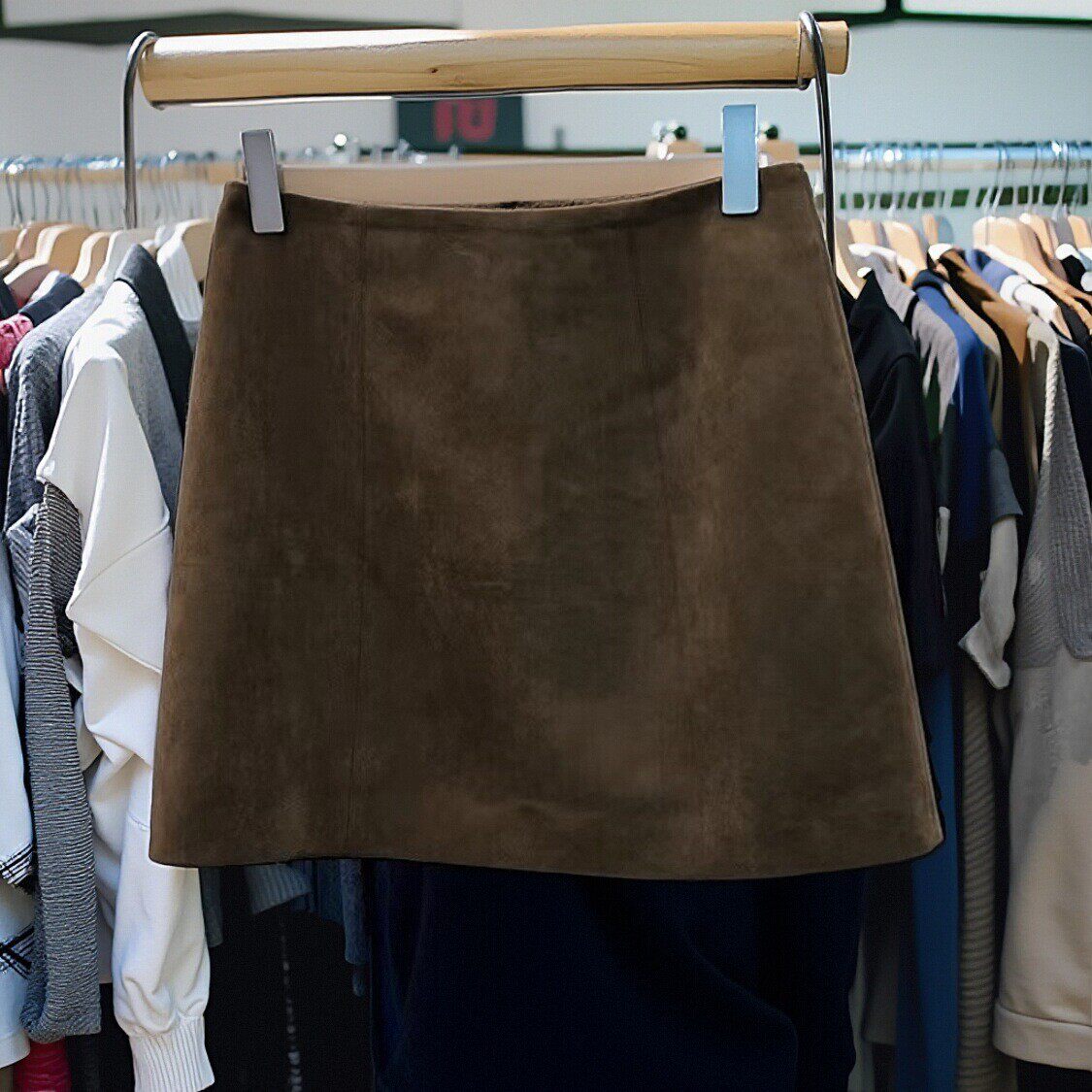 韩国东大门2024秋新款鹿皮绒半身裙女时尚百搭显瘦气质A字短裙