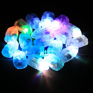 彩色LED灯子弹头圆球款气球灯装饰电池发光小灯泡纸灯笼彩灯芯