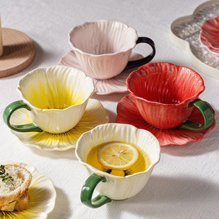 高颜值陶瓷咖啡杯家用咖啡馆一杯一碟下午茶杯拿铁杯咖啡杯碟套装