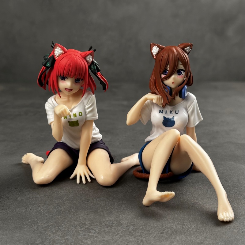 五等分的花嫁中野三玖猫咪中野二乃手办模型居家服坐姿摆件女生