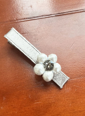 韩系银色花朵侧边夹简约刘海前额碎发发卡鸭嘴夹气质高冷头饰发饰