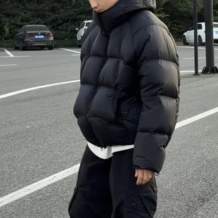 重磅爆款25ss冬季男女款连帽纯色高绒量厚款白鸭绒羽绒服DS977