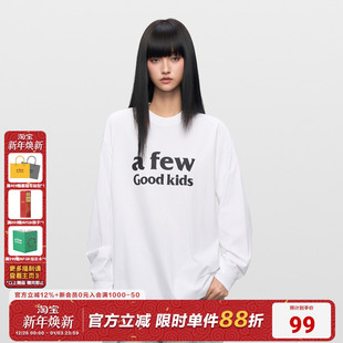 春秋男女体恤情侣百搭打底上衣 T恤衫 AFGK25SS美式 基础印花长袖