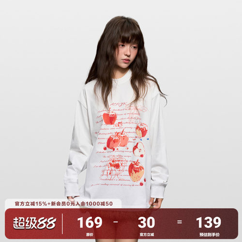 AFGK25FW手绘苹果长袖T恤