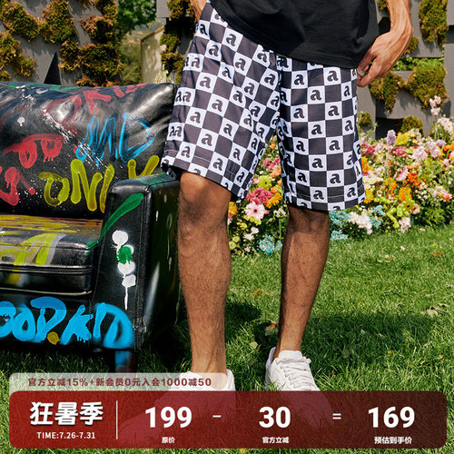 AFGK短裤休闲棋盘格短裤