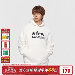 街头情侣休闲上衣 连帽卫衣男女美式 AFGK25FW双排logo基础帽衫 秋季