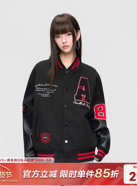 AFGK25FW潮牌毛巾刺绣拼接棒球服夹克秋冬男女上衣美式情侣外套