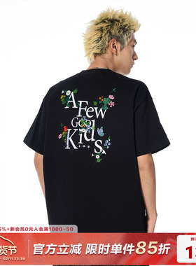 AFGK25SS口袋花卉刺绣短袖夏季男女T恤情侣美式圆领休闲半袖上衣