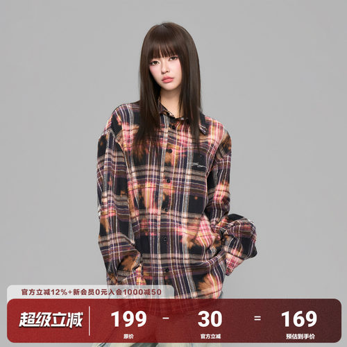 AFGK25FW美式扎染格纹衬衫外套