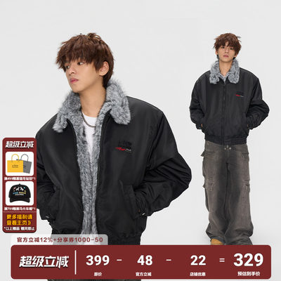 AFGK25FW美式仿貂毛立领夹克棉服