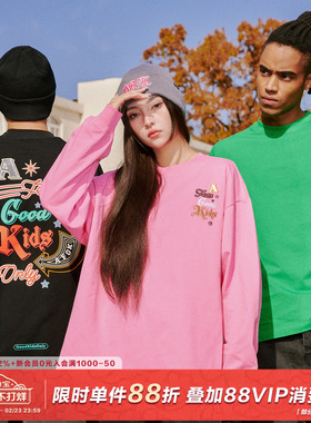 FFF官方AFGK美式休闲长袖t恤男女2023FW新款霓虹灯彩色字体打底衫