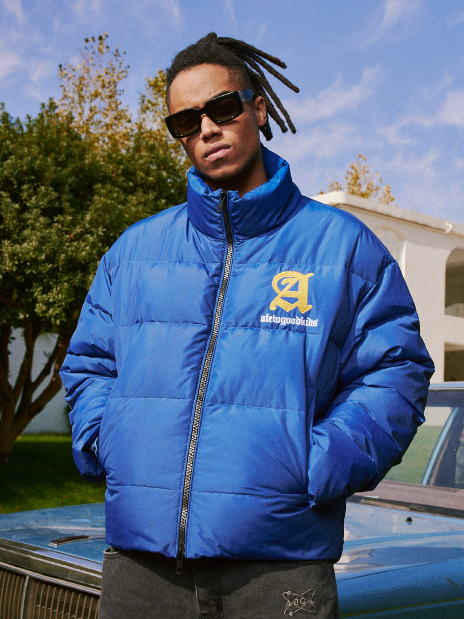 FFF 공식 AFGK2022FW 새로운 트렌디 브랜드 헤비 재킷 남성 아메리칸 고딕 글꼴 커플 다운 재킷