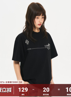 AFGK26SS美式街头基础马标短袖夏季男女休闲T恤国潮宽松百搭上衣
