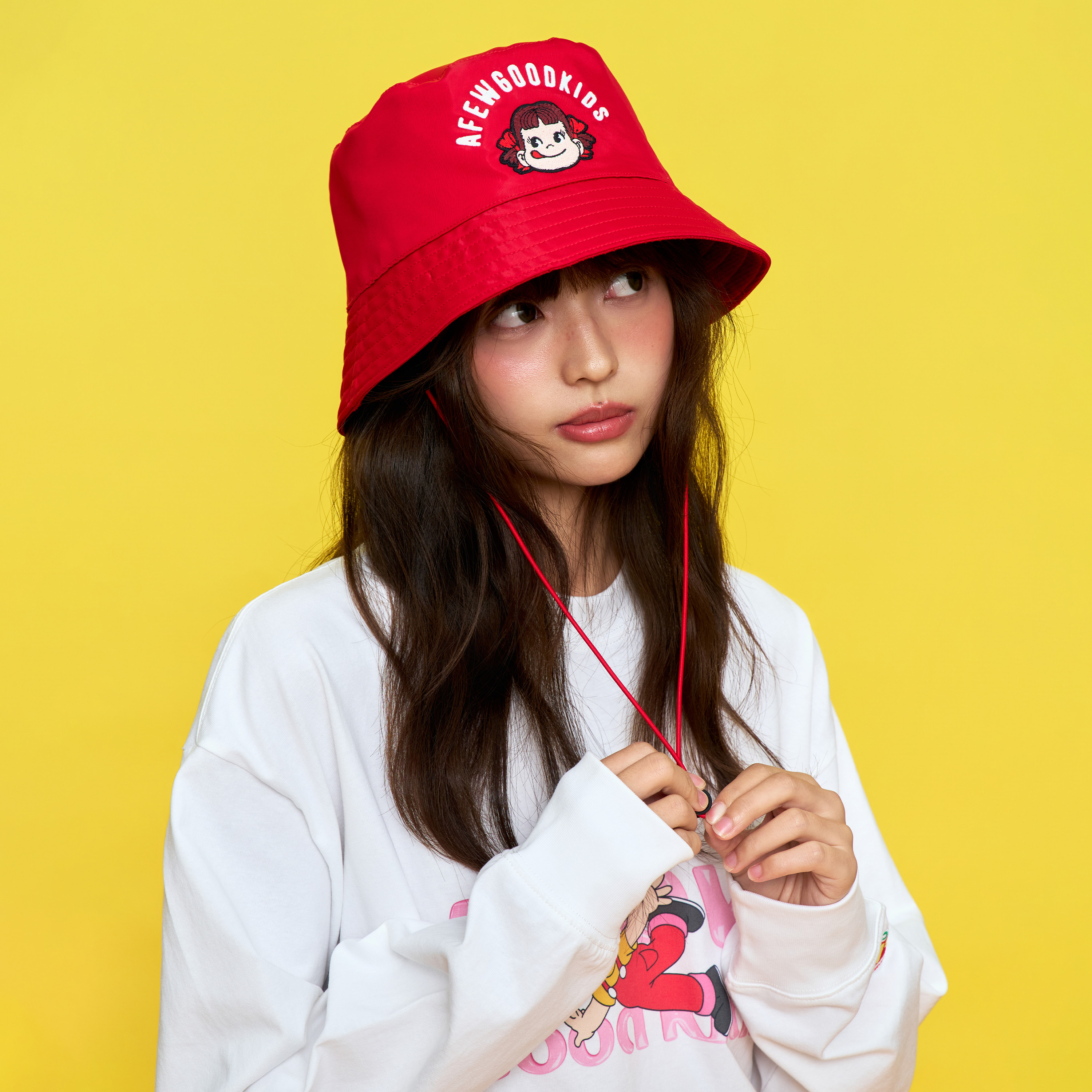 AFGK x 不二家联名 渔夫帽美式街头潮流大头围遮阳帽子