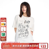 T恤夏季 AFGK25SS美式 男女休闲上衣 Night 做旧印花短袖 复古 Club