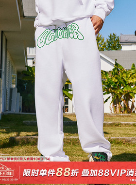 AFGK2023FW OO联名卫裤字母刺绣美式潮流休闲宽松百搭基础长裤