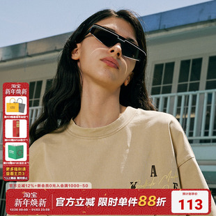 美式 AFGK重磅水洗三色基础款 五分袖 t恤男女国潮夏季 休闲体恤 短袖