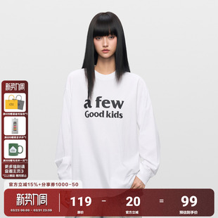 春秋男女体恤情侣百搭打底上衣 T恤衫 AFGK25SS美式 基础印花长袖