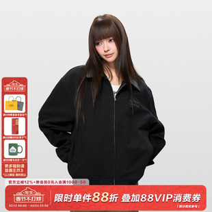 AFGK25FW基础刺绣底特律夹克美式复古翻领外套男女春秋休闲上衣