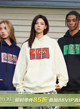 AFGK24FW 420G重磅美式涂鸦印花连帽卫衣男女潮牌情侣帽衫秋上衣