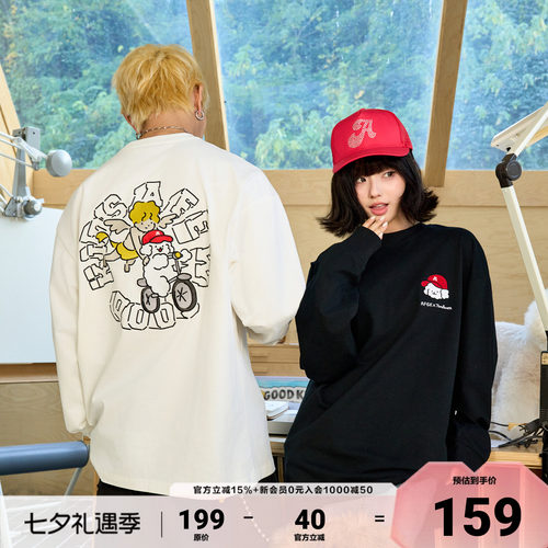 AFGKxTombonia天使与小狗长袖t