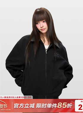 AFGK25FW基础刺绣底特律夹克美式复古翻领外套男女春秋休闲上衣