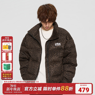 AFGK25FW美式 男女加厚保暖面包服休闲立领外套 复古豹纹羽绒服冬季