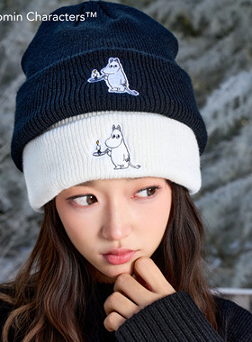 AFGK x Moomin姆明联名 基础冷帽休闲保暖刺绣针织帽秋冬情侣帽子