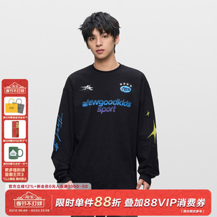 AFGK25FW美式竹节棉印花长袖男女上衣春秋T恤潮牌休闲圆领打底衫