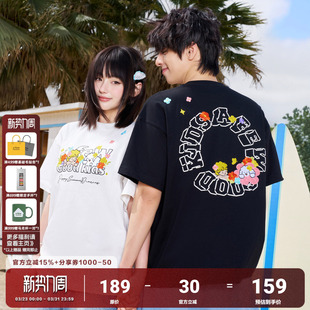 男女休闲情侣装 Tombonia联名 T恤夏季 小狗与天使刺绣短袖 AFGK