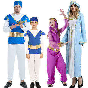 万圣节成人服装女阿联酋长袍cos儿童男阿拉伯中东迪拜王子衣服饰