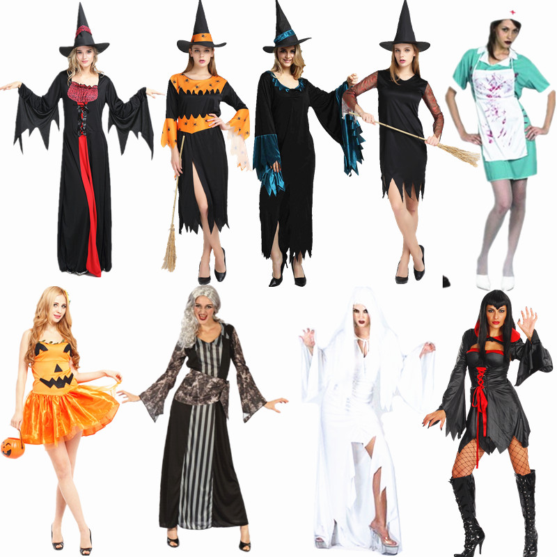 万圣节服装cos成人贞子女鬼性感女巫婆衣服血腥护士吸血鬼长裙