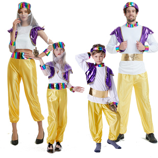 万圣节成人服装女阿联酋长袍cos儿童男阿拉伯中东迪拜王子衣服饰