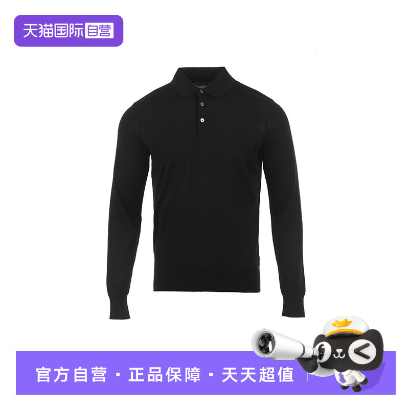 【自营】Zegna/杰尼亚26FW纯色薄款男士羊绒套头针织衫长袖Polo衫