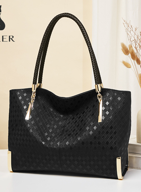 头层牛皮大包包2025新款时尚托特包女士欧美高端肩挎手提包真皮包