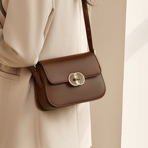 金狐狸时尚小方真皮手机包斜挎包