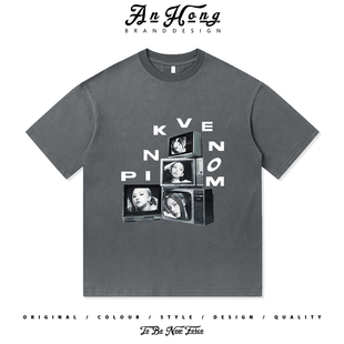 韩女团BLACKPINK粉丝应援Pinkvenom周边纯棉短袖 情侣T恤 百搭男装