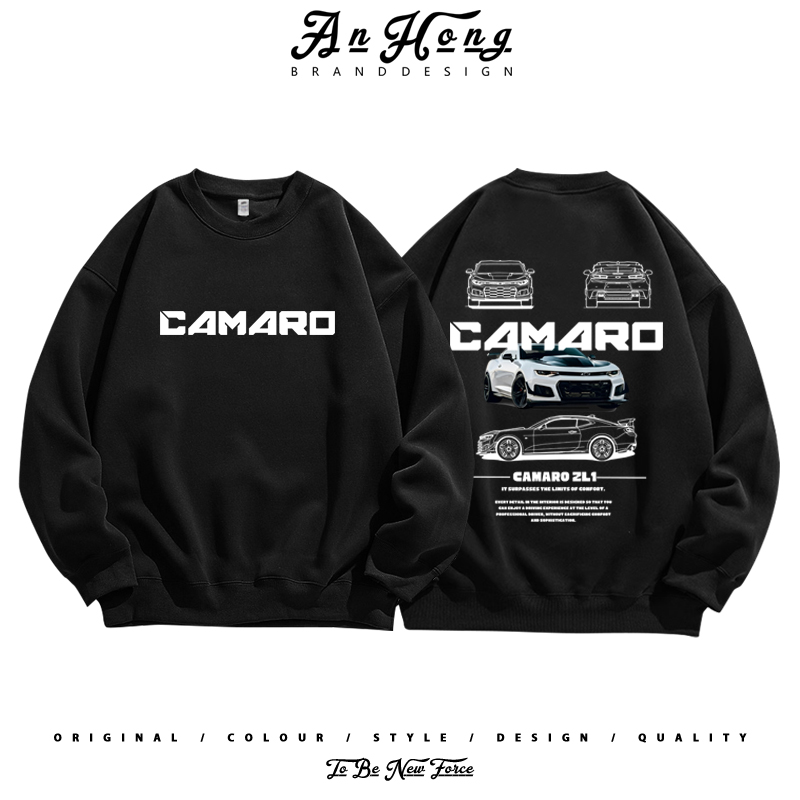 雪佛兰科迈罗ZL1美式肌肉车改装文化纯棉卫衣高街百搭长袖T恤男装