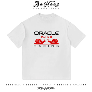 男装 T恤衫 宽松百搭 蜗牛赛车小众设计重磅纯棉短袖 恶搞红牛方程式