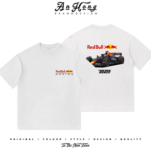 百搭短袖 纯棉男装 T恤宽松休闲 赛车维斯塔潘车队美式 红牛F1方程式