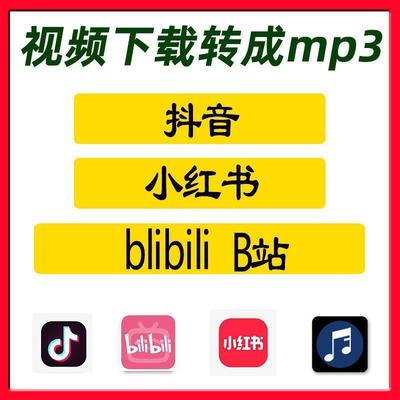 视频下载转码mp3 抖音小红书 哔哩哔哩 B站视频下载音乐伴奏