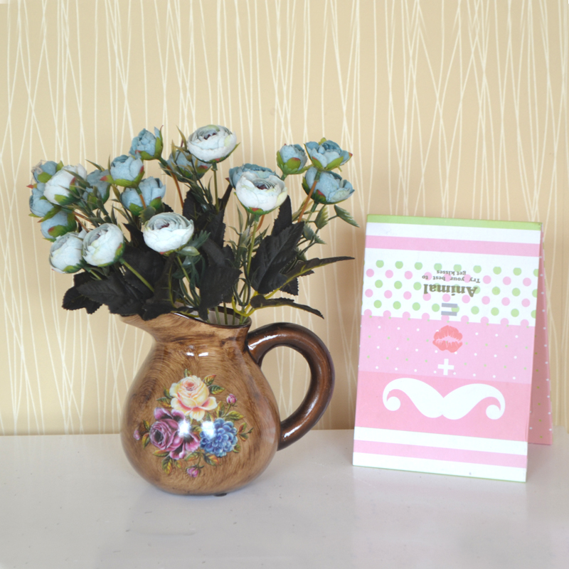 仿真欧式婚庆卧室茶玫5支包邮